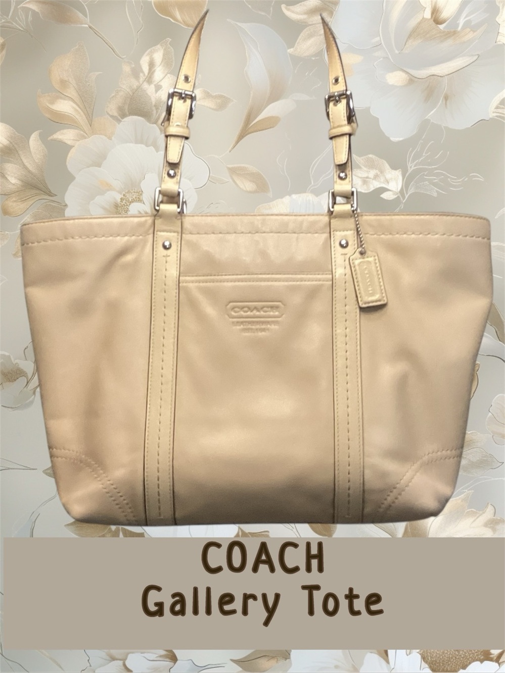 Coach Y2K Gallery tote Soft leather beige/Nude